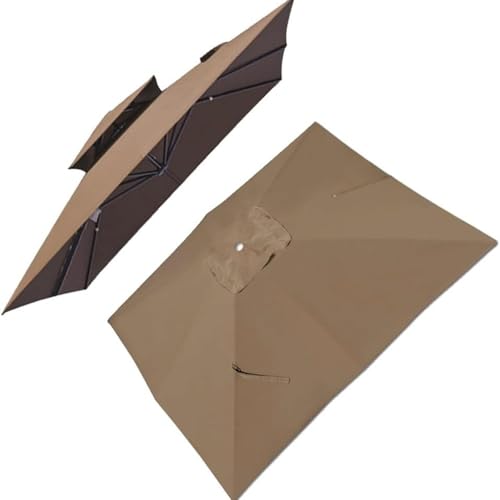 Maitawa Sonnenschirm Ersatzbezug 3x3m : Wasserdicht mit hochwertiges Polyester für Pavillon & Garten.einfach zu wechseln und reinigen. Ideal als Ersatzdach für 3x3m Sonnenschirme. (3M,Khaki) von Maitawa