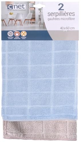 Maitre Chef 2 Stück Mikrofaser Wischmopp mit hoher Saugfähigkeit – Reinigung von Böden & Oberflächen – 40 x 60 cm – Grau/Blau von Maitre Chef