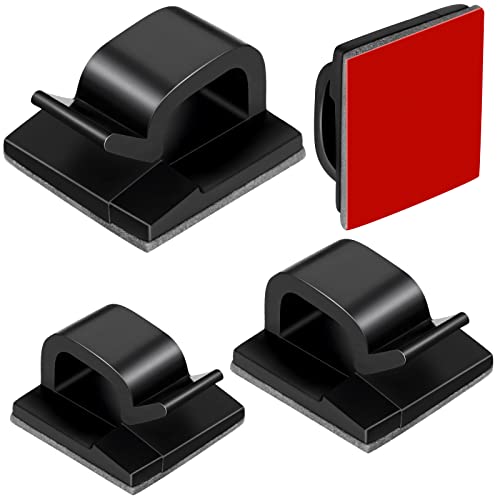 Maitys 60 Stück Kabelclips mit Klebeband für Außen Licht Klammern mit 3 Größen Dekoration Clips Selbstklebende Haken Kabelhalter Klebehaken für Lichterkette Girlande(Schwarz) von Maitys