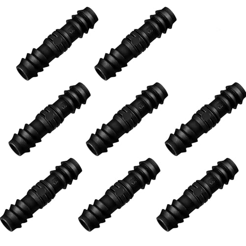 Maitys 8 Stück Schlauch Verbinder für 1/2 Zoll (16 mm) Bewässerung System Garten Widerhaken Anschluss Kunststoff Tropf Anschluss Tränkerschlauch Anschlüsse Schlauchendstopper, Schwarz (Schreiner) von Maitys