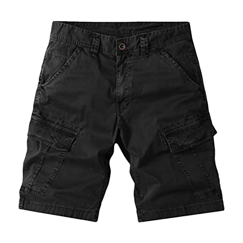 Lässige Herren Cargo Shorts Lightweight Relaxed Fit Multi-Pockets Lose Military Sommer Outdoor Shorts (Schwarz, XXL) von Maiyifu-GJ