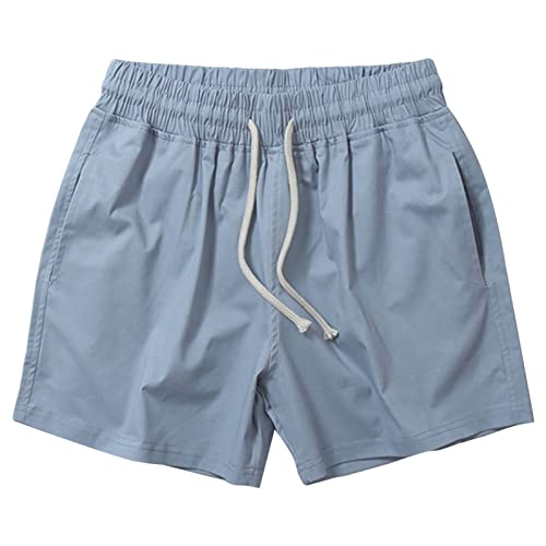 Maiyifu-GJ Bodybuilding Trainingsshorts für Herren Leichte Sportshorts Trainingsshorts mit Kordelzug und Tasche (Grau, Medium) von Maiyifu-GJ
