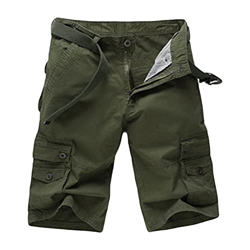 Maiyifu-GJ Herren Relaxed Fit Cargo Shorts Multi Taschen Taktische Outdoor Kurze Hosen Casual Leichte Köper Army Shorts (Armee Grün, 32) von Maiyifu-GJ
