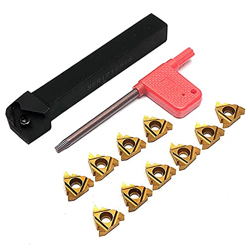Maizoon CNC Drehmaschine Einfädeln Drehwerkzeug Set SER1212H16 Einsatz Halter + 10pcs 16er AG60 Hartmetall Einsätze + T15 Schraubenschlüssel Drehmaschine Werkzeuge DZ11 Maizoon CNC Drehmaschine Einfädeln Drehwerkzeug Set SER1212H16 Einsatz Halter + 10pcs 16er AG60 Hartmetall Einsätze + T15 Schraubenschlüssel Drehmaschine Werkzeuge DZ11 von Maizoon