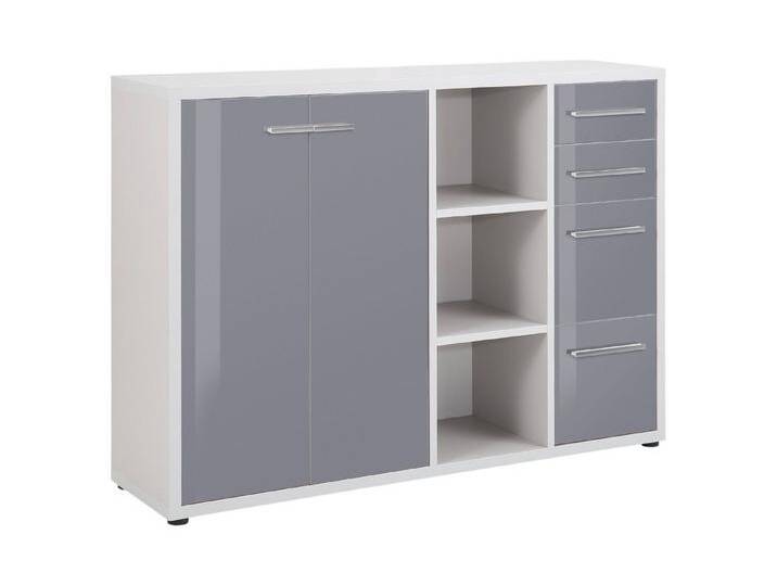 Maja Möbel Sideboard 1683 SET+ (Korpus platingrau - Front Grauglas), grau von Maja-Möbel