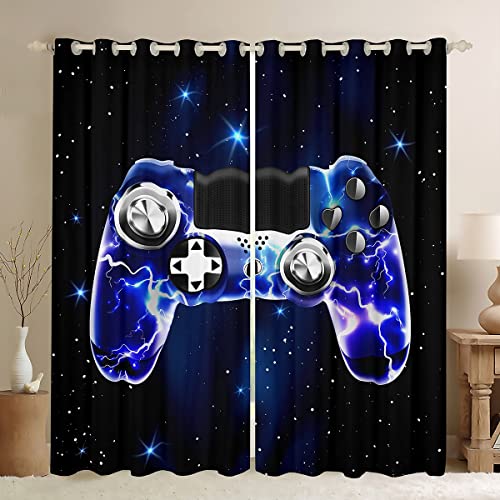 Tbrand Galaxy Fenstervorhang - Dunkelblaues Gamepad Vorhänge für Kinder, Jungen, Mädchen - Videospiel Blickdichte Vorhänge, Game Controller Raumdekoration, 245x140cm, 2 Panels Tbrand Galaxy Fenstervorhang - Dunkelblaues Gamepad Vorhänge für Kinder, Jungen, Mädchen - Videospiel Blickdichte Vorhänge, Game Controller Raumdekoration, 245x140cm, 2 Panels von Majen