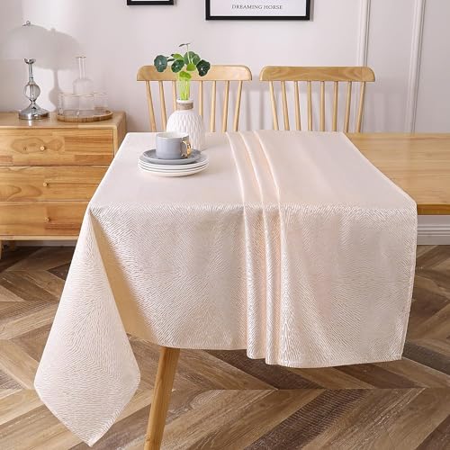 Majestic Giftware Polyester-Tischdecken für rechteckige Tische | (70/120) – TC1362 Jacquard Drench Gold Print Saumstich Esstischabdeckung | dekorative, waschbare Tischdecke für Küche, Esszimmer von Majestic Giftware