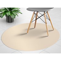 Beige Runde Vinylmatte, Matte Unter Stuhl, Runder Stuhlschutz Vinyl Stuhlteppich von MajesticMats