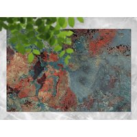 Bereich Blau Grün Multicolor Raue Marmor Textur Vinyl Teppich, Outdoor Matte Für Terrasse, Rot Wasserdichter Teppich Kunststoff von MajesticMats