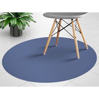 Blaue Runde Vinylmatte, Matte Unter Stuhl, Runder Stuhlschutz Vinyl Stuhlteppich von MajesticMats