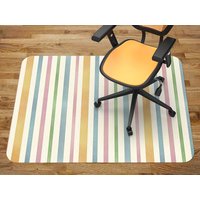 Bunte Linien Stuhlmatte, Blaue Büro-Vinyl-Bodenmatte, Gelbe Bodenschutzmatte, Basic Chair Teppich von MajesticMats