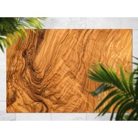 Feuerholz Vinylmatte, Orangefarbene Bodenmatte, Brauner Linoleumboden, Holz-Vinyl-Teppich von MajesticMats