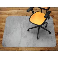 Grauer Beton Stuhlteppich, Graue Glas Stuhlmatte, Silberne Büro Vinyl Bodenmatte, Stein Bodenschutzmatte von MajesticMats