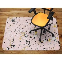 Handgezeichnete Farbe Splgrayes Stuhl Matte Teppich, Rosa Glas Matte, Schwarze Büro Vinyl Bodenmatte, Abstrakte Bodenschoner von MajesticMats