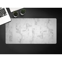 Marmor Schreibtischunterlage, Graue Tastatur Unterlage, Weiße Schutzmatte von MajesticMats
