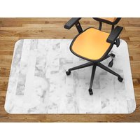 Marmor Stuhlmatte, Graue Büro Vinyl Bodenmatte, Weiße Bodenschutzmatte, Stuhlteppich von MajesticMats