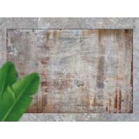 Nachahmung Eines Alten Roten Rostigen Betonplatte Outdoor Teppich, Braune Matte Für Terrasse, Grau Vinyl Wasserdichter Fester Teppich Kunststoff von MajesticMats