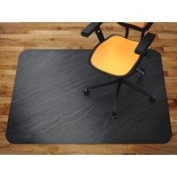 Schwarze Robuste Marmor Stuhlmatte, Schwarze Büro-Vinyl-Bodenmatte, Graue Bodenschutzmatte, Steinteppich von MajesticMats