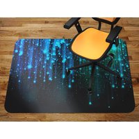 Sternschnuppen Stuhlmatte, Blaue Büro Vinyl Bodenmatte, Indigo Bodenschutzmatte, Lichter Stuhlteppich von MajesticMats