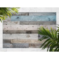 Verblasster Mehrfarbiger Planken Teppich Im Freien, Blaue Außenmatte Für Terrasse, Bronze Vinyl Wasserdichter Teppich, Holzbereichsteppich Kunststoff von MajesticMats