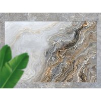 Weiß Gold Imitat Marmor Fluss Outdoor Teppich, Grau Matte Für Terrasse, Vinyl Wasserdichter Bereich Teppich Kunststoff von MajesticMats