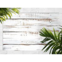 Weißer Gebrochener Holz Outdoor Teppich, Weiße Matte Für Terrasse, Bronze Vinyl Wasserdichter Teppich Kunststoff von MajesticMats