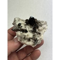 Seltene Schneeweiße Adularia Kristalle Auf Smokey Arkansas Quarz Kristall Cluster von MajesticMineralsUS