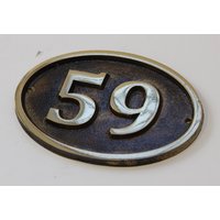 Ovales Hausschild Aus Heißgussbronze - Hausnummer-Adressschild | Glanzlack von MajesticmetalsShop