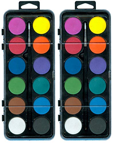 12-DISC Aquarell-Set mit Pinsel von Major Brushes
