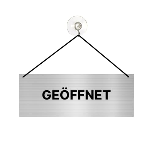 Geöffnet Geschlossen Hängeschild Schild 16cmx6cm mit Saugnapf Zweiseitig von Major and More