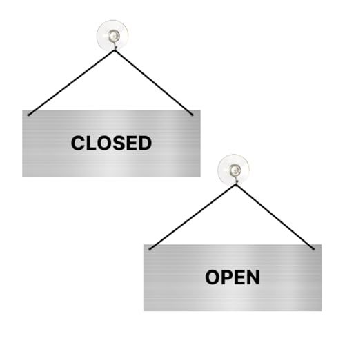 Open Closed Hängeschild Schild 16cmx6cm mit Saugnapf Zweiseitig von Major and More