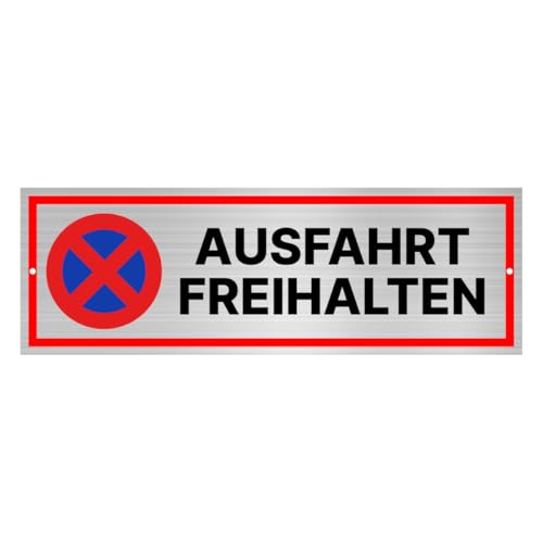 Schild Ausfahrt freihalten 15x5 cm Alu/Dipond selbstklebend mit Klebepads von Major and More