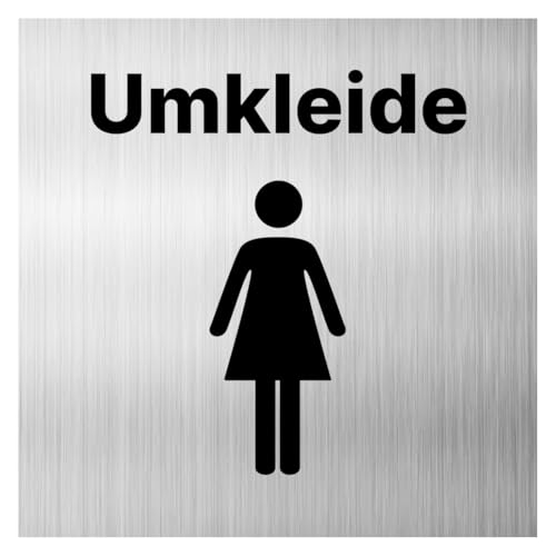 Umkleide Damen Herren Schild Dibond/Alu 3 mm 12x12cm mit Klebepad Umkleideschild (Damen) von Major and More