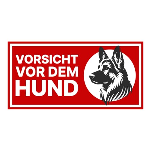 Warnung vor dem Hund Hinweisschild 30x15 cm wetterfest Hundeschild für Außenbereich mit Klebepads Achtung von Major and More