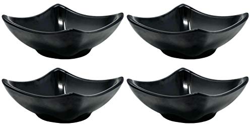 4x Dipschalen Melamin Set Schwarz 755 Snackschale Servierschale Klein Mini Saucenschälchen Soja von Mak