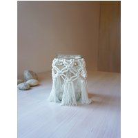 Makramee/Windlicht Teelicht Karo Muster Geknüpft von MakaiAT