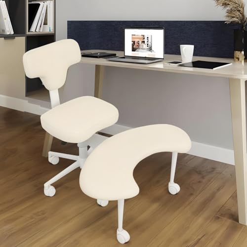Makamsui Ergonomischer Stuhl mit Kreuzbeinen, ADHS Schreibtisch-Bürostühle mit Rollen, Criss Cross Stühle mit Lendenwirbelstütze, höhenverstellbarer Meditationsstuhl, aktiver Sitzhocker für Zuhause Makamsui Ergonomischer Stuhl mit Kreuzbeinen, ADHS Schreibtisch-Bürostühle mit Rollen, Criss Cross Stühle mit Lendenwirbelstütze, höhenverstellbarer Meditationsstuhl, aktiver Sitzhocker für Zuhause von Makamsui