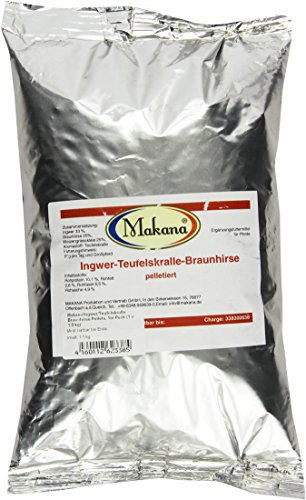 Makana Ingwer/Teufelskralle/Braunhirse-Pellets für Pferde, 1,5 kg Beutel von Makana