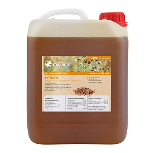 Makana Leinöl für Tiere, kaltgepresst und 100% rein, 5000 ml Kanister von Makana