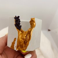 Blauer Sandstein || Kleiner Geode Luftpflanzen Blumentopf | Teelicht Kerzenhalter Echtes Kristallglas von MakanaByLinoCrystal