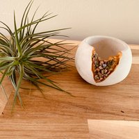 Drachenblutstein | Kleiner Geode Luftpflanzen Blumentopf Teelicht Kerzenhalter Echtes Kristallglas von MakanaByLinoCrystal