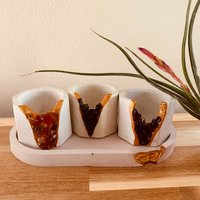 Roter Achat | Obsidian Granat || Kleiner Geode Luftpflanzen Blumentopf Teelicht Kerzenhalter Echtes Kristallglas Roter Achat | Obsidian Granat || Kleiner Geode Luftpflanzen Blumentopf Teelicht Kerzenhalter Echtes Kristallglas von MakanaByLinoCrystal