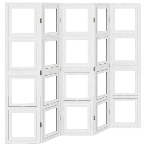175-180 x 160 cm Raumteiler, 5-teilig Paravent Faltbar, Trennwand für Schlafzimmer Wohnzimmer Büro, Spanische Wand Sichtschutz,Weiß Massivholz Paulownia 175-180 x 160 cm Raumteiler, 5-teilig Paravent Faltbar, Trennwand für Schlafzimmer Wohnzimmer Büro, Spanische Wand Sichtschutz,Weiß Massivholz Paulownia von Makastle