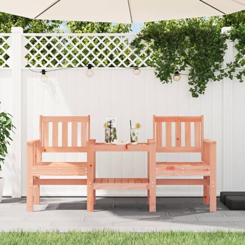 2-Sitzer Gartenbank mit Integrierter Tisch, Bank mit Armlehne für Terrasse, Balkon, UV-Schutz, Massivholz Douglasie 175 x 55 x 89 cm Braun 2-Sitzer Gartenbank mit Integrierter Tisch, Bank mit Armlehne für Terrasse, Balkon, UV-Schutz, Massivholz Douglasie 175 x 55 x 89 cm Braun von Makastle