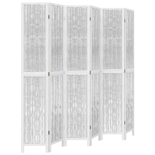 210-215 x 220 cm Raumteiler, 6-teilig Paravent Faltbar, Klappbar Trennwand für Innenbereich, Wand Sichtschutz Umkleide Raumtrenner für Schlafzimmer Wohnzimmer, Weiß Massivholz Paulownia 210-215 x 220 cm Raumteiler, 6-teilig Paravent Faltbar, Klappbar Trennwand für Innenbereich, Wand Sichtschutz Umkleide Raumtrenner für Schlafzimmer Wohnzimmer, Weiß Massivholz Paulownia von Makastle