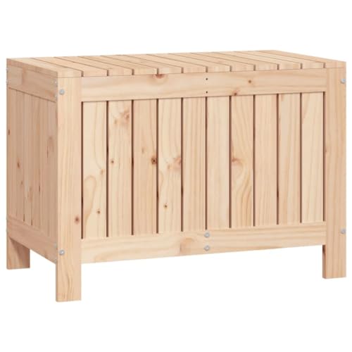 Auflagenbox Kissenbox Aufbewahrungsbox Gartenbox Kissentruhe Gartenmöbel Truhe Box Kiste, ideal für Balkon und kleine Flächen, 76x42,5x54 cm Massivholz Kiefer von Makastle