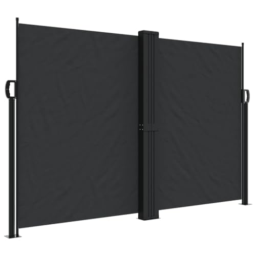Ausziehbar Seitenmarkise mit Zubehör, Doppelseitenmarkise für Terrasse Arkade, Automatische Aufrollfunktion, UV-Schutz, Schwarz 160x1000 cm Polyester Ausziehbar Seitenmarkise mit Zubehör, Doppelseitenmarkise für Terrasse Arkade, Automatische Aufrollfunktion, UV-Schutz, Schwarz 160x1000 cm Polyester von Makastle