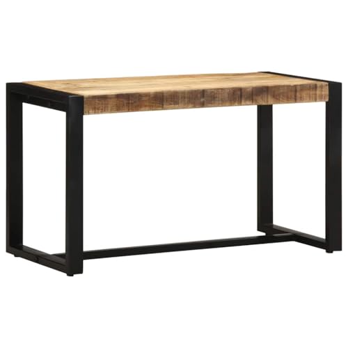 Bank mit U-förmige Stahlbeine, Eingangshocker mit Massivholz-Tischplatte für Schlafzimmer Wohnzimmer, Braun 80x35x45 cm Raues Mango Bank mit U-förmige Stahlbeine, Eingangshocker mit Massivholz-Tischplatte für Schlafzimmer Wohnzimmer, Braun 80x35x45 cm Raues Mango von Makastle