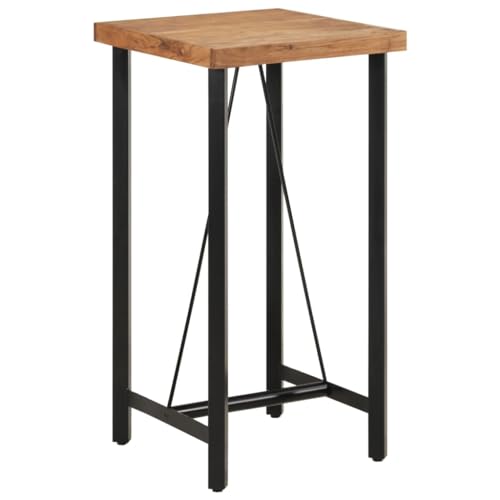 Bartisch Quadratischer mit Metallrahmen, Stehtisch mit Tischplatte aus Massivholz Akazie für Bar Küche, Braun und Schwarzer 55x55x107 cm Bartisch Quadratischer mit Metallrahmen, Stehtisch mit Tischplatte aus Massivholz Akazie für Bar Küche, Braun und Schwarzer 55x55x107 cm von Makastle