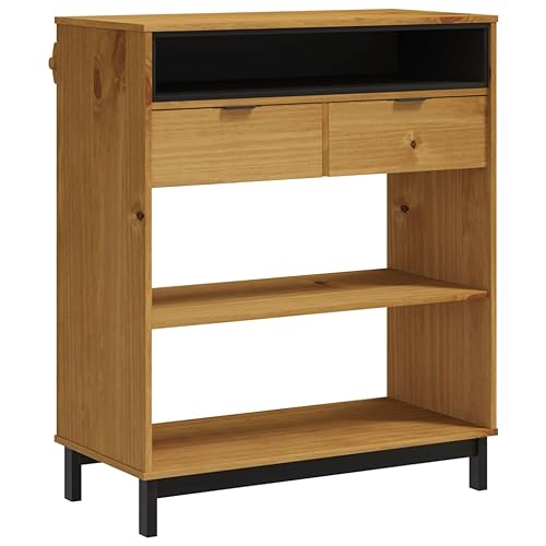 Bartisch mit 2 Schubladen & 3 offene Fächer, Rechteckig Stehtisch mit Holz Tischbeine & Handhaben für Küche Bar, Braun 92x45x110 cm Massivholz Kiefer Bartisch mit 2 Schubladen & 3 offene Fächer, Rechteckig Stehtisch mit Holz Tischbeine & Handhaben für Küche Bar, Braun 92x45x110 cm Massivholz Kiefer von Makastle